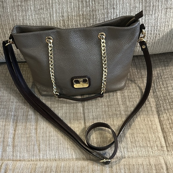 Valentina genuine leather made in Italy Crossbody medium brown 9 x 12 - Picture 3 of 9